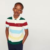 Lacoste Kids’ Striped Cotton Pique Regular Fit Polo
