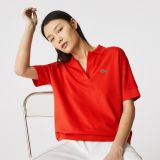 Lacoste Womens Loose Fit Flowy Pique Polo