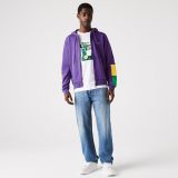Lacoste Menu2019s Hooded Colorblock Fleece Zip Sweatshirt