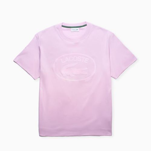 라코스테 Lacoste Mens Relaxed Fit Tone-On-Tone Branded Cotton T-Shirt
