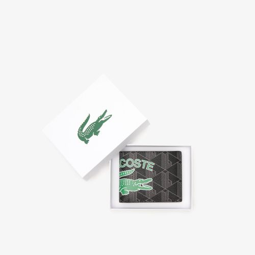 라코스테 Lacoste Menu2019s The Blend Monogram Print Folding Wallet