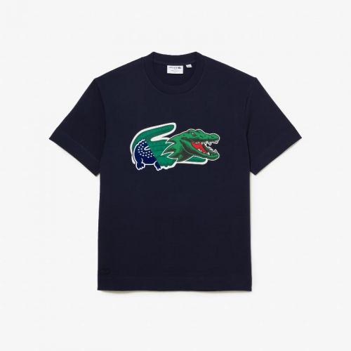 라코스테 Lacoste Mens Relaxed Fit Oversized Crocodile T-Shirt