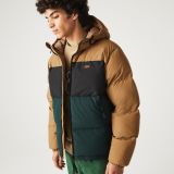 Lacoste Mens Quilted Colorblock Water-Repellent Jacket