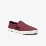 Lacoste Womens Gazon 2.0 Leather-Paneled Slip On Sneakers