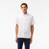 Lacoste Menu2019s Short Sleeve Linen Shirt
