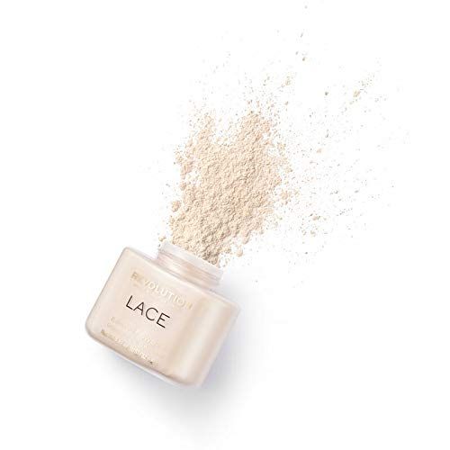  Makeup Revolution Lace Luxury Baking Powder for Medium Skin Tones Prolonging the Wear of Makeup, Lace, 1.12 Ounce, Finishing Loose Powder Makeup for Banishing Shine and Silky Finis