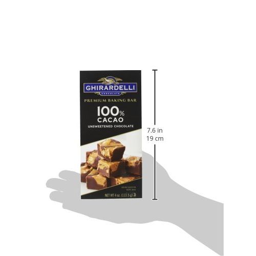  Ghirardelli Premium Baking Bar 100% Cacao Unsweetened Chocolate, 4 Oz, Pack of 12