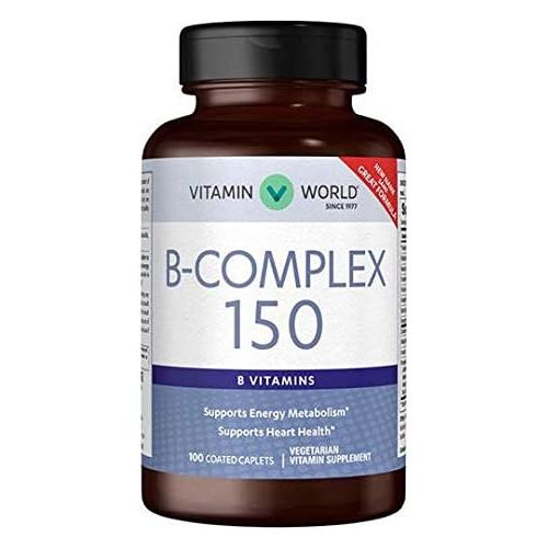  Vitamin World B- Complex 150 B- Vitamins 100 Coated caplets