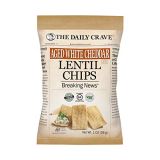 The Daily Crave Aged White Cheddar Lentil Chips, 1 Ounce (Pack of 24) 4 G Protein, Gluten-Free, Non-Gmo, Kosher, Crunchy