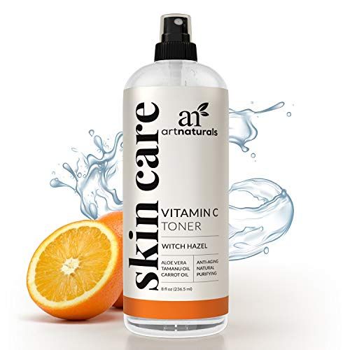  ArtNaturals Vitamin C Facial Toner - (8 Fl Oz / 236ml) - Organic Aloe Vera, Witch Hazel, Rose-Water - Hydrating Anti-Aging Cleanser and Pore Minimizer for Face - for Oily Skin and