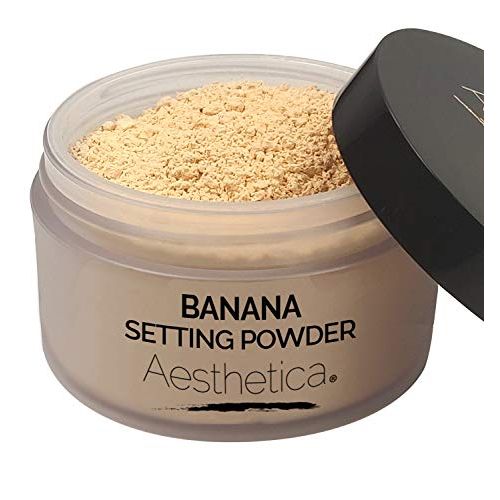  Aesthetica Banana Loose Setting Powder - Flash Friendly Superior Matte Finish Highlighter & Finishing Powder - Includes Velour Puff