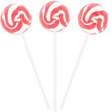 Imagine Splash Pink and White Swirl Lollipops Strawberry Flavor - 12 Suckers