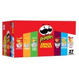 Pringles Snack Stacks Potato Crisps Chips, Flavored Variety Pack, Original, Sour Cream and Onion, Cheddar Cheese, BBQ, Pizza, Cheddar and Sour Cream, 19.5 oz (27 Cups)