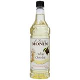 Monin Flavored Syrup, White Chocolate, 33.8-Ounce Plastic Bottles (Pack of 4)