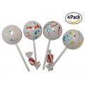 SMC LARGE Psychedelic Jawbreakers Candy on Sticks 2.25 INCH BIG 4 Count- Jawbreaker Lollipops-Hard As A Rock