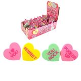 Valentines Lollipops Heart Lollipops, Sweet Talking Lip Pops Party Favors for Kids (Case of 12)