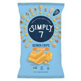 Simply 7 Quinoa Chips - Non-GMO, Gluten Free, Kosher, Nut Free, Vegetarian, Plant-Based, Cholesterol Free - 9 Amino Acids - Cheddar, 0.8 Ounce Bag (Pack of 24)