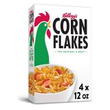 Corn Flakes Breakfast Cereal, Original, Fat Free, 12oz Box(Pack Of 4), 48 Oz
