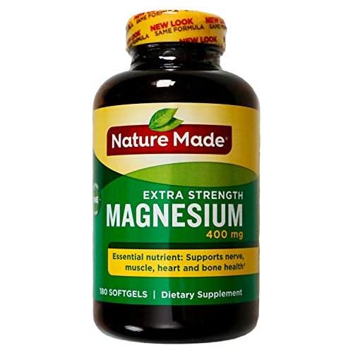  Nature Made Extra-Strength Magnesium 400mg, 180 Dietary Softgels
