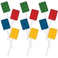 Fun Express Brick Party Building Block Suckers (set of 12) Birthday Party Candy and Favors