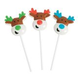 Fun Express - Reindeer Character Suckers for Christmas - Edibles - Sucker & Pop - Character Suckers - Christmas - 12 Pieces
