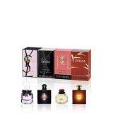 YVES SAINT LAURENT YSL Perfume Miniatures Travel Set for Women, Eau de Toilette & Eau de Perfume, Opium, Paris, Black Opium, Mon Paris, 7.5ml .25 oz.