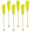 Fruidles Rock Candy Lollipops Pops Candy Suckers, Variety Flavor and Color Assortment, Individually Wrapped, Individually Wrapped, 5.5 (Lemon, 6-Pack)