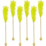 Fruidles Rock Candy Lollipops Pops Candy Suckers, Variety Flavor and Color Assortment, Individually Wrapped, Individually Wrapped, 5.5 (Lemon, 6-Pack)
