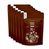 ChocZero 70% Dark Chocolate, Sugar free, Low Carb. No Sugar Alcohol, No Artificial Sweetener, All Natural, Non-GMO - (6 Bags, 60 pieces)