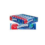 Airheads Candy, Individually Wrapped Full Size Bars, Blue Raspberry, Bulk Taffy, Non Melting, Party, 0.55 oz (Pack of 36)