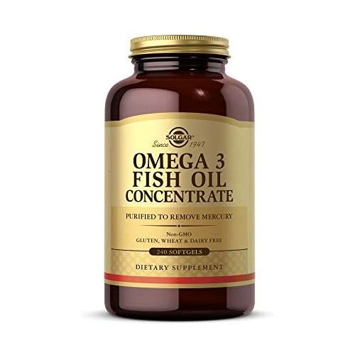  Solgar Omega-3 Fish Oil Concentrate, 240 Softgels - Support for Cardiovascular, Joint & Brain Health - Contains EPA & DHA Fatty Acids - Non GMO, Gluten/ Dairy Free - 120 Servings
