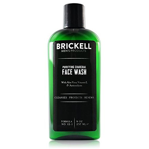  Brickell Men's Products Brickell Mens Purifying Charcoal Face Wash for Men, Natural and Organic Daily Facial Cleanser, 8 Ounce, Scented