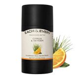 Each & Every Natural Aluminum-Free Deodorant for Sensitive Skin with Essential Oils, Plant-Based Packaging, Citrus & Vetiver, 2.5 Oz.