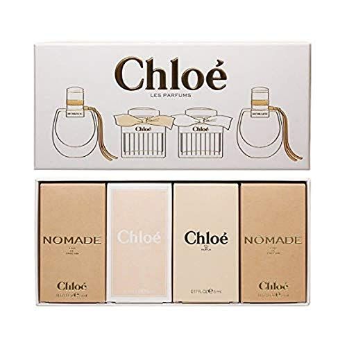 끌로에 Chloe Chloe for women 4 pieces mini set (2 x 5ml nomade + 5ml chloe eau de toilette + 5ml chloe eau de parfum, 4 Count