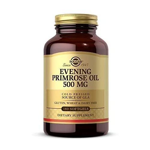  Solgar Evening Primrose Oil 500 mg, 180 Softgels - Promotes Healthy Skin & Cardiovascular Health - Nutritional Support for Women - Gluten Free, Dairy Free - 180 Servings