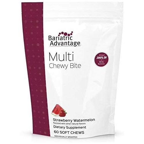  Bariatric Advantage Multi Chewy Bite, Soft Chew Multivitamin for Bariatric Surgery Patients Including Gastric Bypass and Bariatric Sleeve - Strawberry Watermelon Flavor, 60 Count