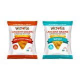 WILD FOR Tortilla Chips | Made with Teff an Ancient Grain | High Plant Protein | Superfood Vegan Snacks | Gluten Free | Sea Salt & BBQ Variety | 14 oz (4 x 3.5 oz bag)
