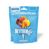 Better4UE Organic No Sugar Fruit Lollipops, Assorted Flavors, 2.19 Ounces