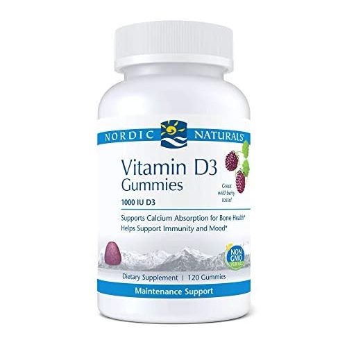  Nordic Naturals Pro Vitamin D3 Gummies, Wild Berry - 120 Gummies - 1000 IU Vitamin D3 - Great Taste - Healthy Bones, Mood & Immune System Function - Non-GMO - 120 Servings
