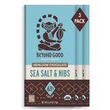 Beyond Good | Sea Salt & Nibs Dark Chocolate Bars, 3 Pack | Easter Chocolate | Organic, Direct Trade, Vegan, Kosher, Non-GMO | Single Origin Madagascar Heirloom Chocolate