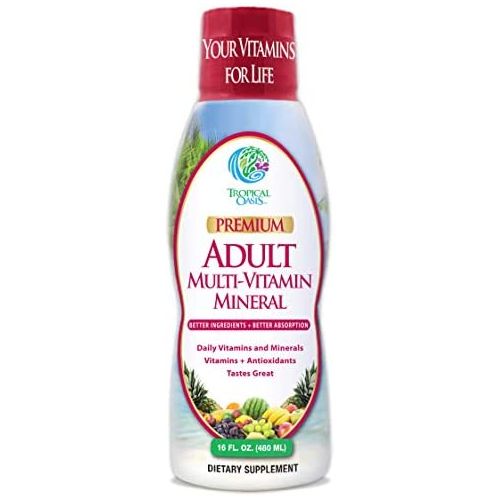  Tropical Oasis Adult Liquid Multivitamin -Liquid Multi-Vitamin and Mineral Supplement with 125 Total Nutrients Including; 85 Vitamins & Minerals, 23 Amino Acids, and 18 Herbs - 16