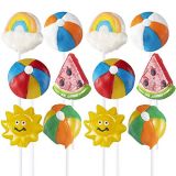 Prextex Summer Themed Lollipops Summer Outdoor Accessories Shaped Suckers Pack of 12 Pops for Beach and Poolside Birthday Party Favor or Parties Decoration