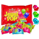 Dee Best Jewel Pop Individually Wrapped Variety Party Pack  18 Count Ring Candy Lollipop Suckers Assorted Flavors