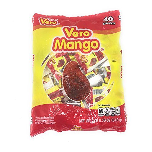  Dulces Vero Vero Mango Paletas Sabor Fresa Con Chile Mexican Hard Candy Chili Pops 40 Pc