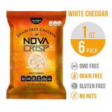 NOVACRISP GLUTEN FREE Snacks, Popped Cassava Chips, Never Fried, Non GMO, Grain Free, No Nuts (Cheddar Cheese, 1 Ounce (Pack of 6))