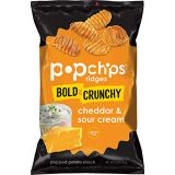Popchips Potato Chips Ridges Cheddar & Sour Cream 5 oz Bags (Pack of 12)