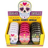 Candy Envy Sugar Skulls Candy Filled Tins - Dia De Los Muertos Hard Candy - Include How to Build a Candy Buffet Guide (18 Pack Display)