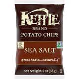 Kettle Brand Potato Chips, Sea Salt, 2 Ounce, 6 Count Caddy