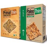 Julian Bakery Paleo & Primal Thin Crackers | Salt & Pepper & Parmesan | USDA Organic | Gluten-Free | Grain-Free | GMO Free | Low Carb | Variety 2 Pack