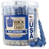 Boones Mill | Rock Crystal Candy Sticks | Blue Raspberry | 36 Sticks
